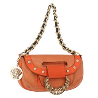 ヴェルサーチ VERSACE ショルダーバッグ レザー オレンジ ゴールド レディース 174324A