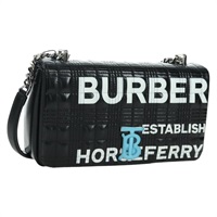 バーバリー BURBERRY ショルダーバッグ ローラ チェーン レザー ブラック シルバー レディース am11155V