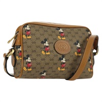 グッチ GUCCI ショルダーバッグ マイクロGGスプリーム Disneyコラボ PVC ベージュ ゴールド 602536 レディース ARZ810M