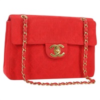 シャネル CHANEL ショルダーバッグ デカマトラッセ 35 チェーン キャンバス ゴールド レッド レディース BAZ742V