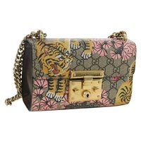 グッチ GUCCI ショルダーバッグ GGスプリーム チェーン PVC アウトレット ベージュ ゴールド 409487 レディース BAZ804V