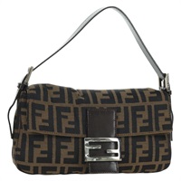 フェンディ FENDI マンマバゲット ショルダーバッグ ズッカキャンバス ブラック ブラウン レディース mr2260SAV