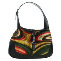 グッチ GUCCI ショルダーバッグ ジャッキー スワールプリント ベルベット ブラック シルバー 001 3306 レディース SW2243SM