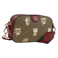グッチ GUCCI ショルダーバッグ マイクロGGスプリーム ドラえもんコラボ PVC ベージュ ゴールド 574886 レディース YKZ711SAM