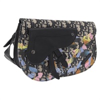 クリスチャンディオール Christian Dior ショルダーバッグ トロッターキャンバス サドル　アレックスフォクストンコラボ ネイビー レディース YKZ905M