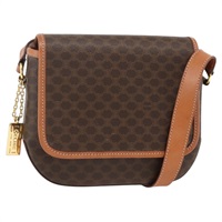 セリーヌ CELINE ショルダーバッグ マカダムキャンバス PVCレザー ブラウン ゴールド レディース ARZ843A