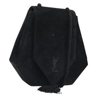 サンローラン SAINT LAURENT ショルダーバッグ スエード ブラック ゴールド レディース BA11788A
