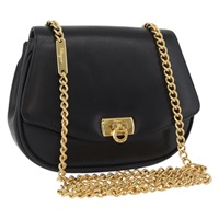 サルヴァトーレフェラガモ Salvatore Ferragamo ショルダーバッグ ガンチーニ チェーン レザー ブラック ゴールド レディース BA11897A