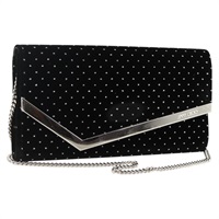 ジミーチュウ Jimmy Choo ショルダーバッグ チェーン ベロア ブラック シルバー レディース BA12020A