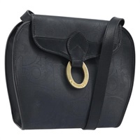 クリスチャンディオール Christian Dior ショルダーバッグ トロッターキャンバス PVC ブラック ゴールド レディース BAZ068A