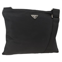 プラダ PRADA ショルダーバッグ ナイロン ブラック シルバー レディース BAZ203A