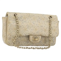 シャネル CHANEL ショルダーバッグ マトラッセ チェーン ラムスキン ベージュ ゴールド レディース BAZ249A