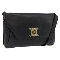 セリーヌ CELINE ショルダーバッグ レザー ブラック ゴールド レディース BAZ622A