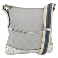 グッチ GUCCI ショルダーバッグ GGキャンバス シルバー 147671 レディース BAZ628A