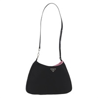 プラダ PRADA ショルダーバッグ ナイロン ブラック シルバー レディース BAZ785A