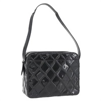 シャネル CHANEL ショルダーバッグ ビコローレ パテントレザー ブラック シルバー レディース BAZ811A