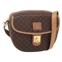 セリーヌ CELINE ショルダーバッグ マカダムキャンバス PVCレザー ブラウン ゴールド レディース ka3495A