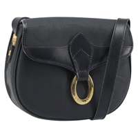 クリスチャンディオール Christian Dior ショルダーバッグ トロッターキャンバス PVC ブラック ゴールド レディース ka3498A