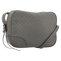 グッチ GUCCI ショルダーバッグ マイクログッチシマ レザー アウトレット グレー ゴールド 449413 レディース ka3559A