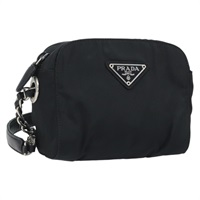 プラダ PRADA ショルダーバッグ チェーン ナイロン ブラック ゴールド レディース SW2325A