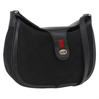 グッチ GUCCI ショルダーバッグ GGキャンバス ウェブシェリーライン ブラック ゴールド 10 02 056 レディース yk20193A