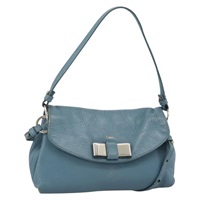 クロエ Chloe リリィ ショルダーバッグ レザー 2way ライトブルー シルバー レディース YKZ910A