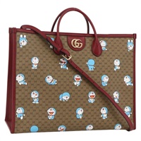 グッチ GUCCI トートバッグ GUCCI × Doraemon マイクロGGスプリーム PVC 2way ベージュ ゴールド 653952 レディース ka3262SM