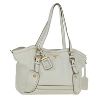 プラダ PRADA トートバッグ レザー ホワイト ゴールド レディース YKZ080V