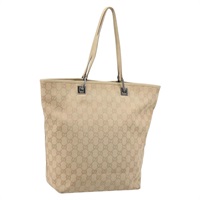 グッチ GUCCI トートバッグ GGキャンバス ベージュ シルバー 31243 レディース AMZ173A