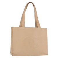 シャネル CHANEL トートバッグ キャビアスキン ベージュ ゴールド レディース BA11375A