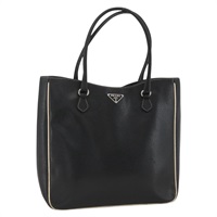 プラダ PRADA トートバッグ レザー ブラック シルバー レディース SW2149A
