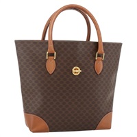 セリーヌ CELINE トートバッグ マカダムキャンバス サークル PVCレザー ブラウン ゴールド レディース 174350A