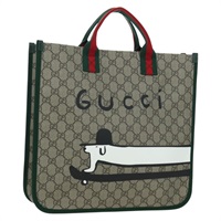 グッチ GUCCI トートバッグ GGスプリーム チルドレンズ ウェブシェリーライン PVC ベージュ 605831 レディース SW2244SAM