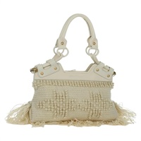 サルヴァトーレフェラガモ Salvatore Ferragamo トートバッグ コットン アイボリー ゴールド レディース SW2280V