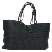 ボッテガヴェネタ BOTTEGAVENETA カプリ トートバッグ イントレチャート レザー ブラック レディース yk20198SAV