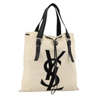 サンローラン SAINT LAURENT カハラ トートバッグ キャンバス アイボリー シルバー レディース BA11751A