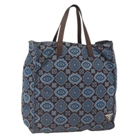 プラダ PRADA トートバッグ ナイロン ブルー シルバー レディース ka3477A