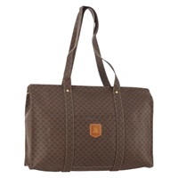 セリーヌ CELINE トートバッグ マカダムキャンバス PVCレザー ブラウン ゴールド レディース YKZ139A