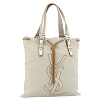 サンローラン SAINT LAURENT カハラ トートバッグ キャンバス ベージュ ゴールド 121631 レディース YKZ906A
