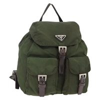 プラダ PRADA バックパック ナイロン カーキ シルバー レディース ARZ041A
