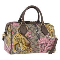 グッチ GUCCI ボストンバッグ GGスプリーム PVC アウトレット 2way ベージュ ゴールド 409529 レディース YKZ822SAM