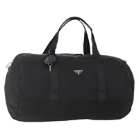 プラダ PRADA ボストンバッグ ナイロン レザー ブラック シルバー レディース BAZ534A