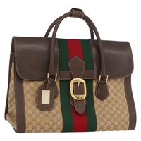 グッチ GUCCI ボストンバッグ GGキャンバス ウェブシェリーライン ベージュ ゴールド レディース SW2185A