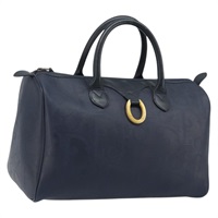 クリスチャンディオール Christian Dior ボストンバッグ トロッターキャンバス PVC ネイビー ゴールド レディース YKZ360A