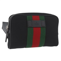 グッチ GUCCI ウエストバッグ ウェブシェリーライン キャンバス アウトレット ブラック レッド 630919 レディース 174357A