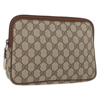 グッチ GUCCI クラッチバッグ GGスプリーム PVC ベージュ ゴールド レディース BAZ013A