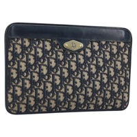 クリスチャンディオール Christian Dior クラッチバッグ トロッターキャンバス ネイビー ゴールド レディース BAZ117A