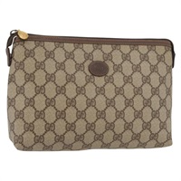 グッチ GUCCI クラッチバッグ GGスプリーム PVC ベージュ ゴールド 156 01 045 レディース YKZ237A