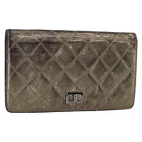 シャネル CHANEL マトラッセ 2.55 長財布 ラムスキン ゴールド シルバー レディース 174416A