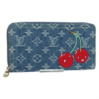 ルイ・ヴィトン LOUIS VUITTON ジッピーウォレット 長財布 モノグラムチェリーデニム ブルー M23161 レディース SW2311SM
